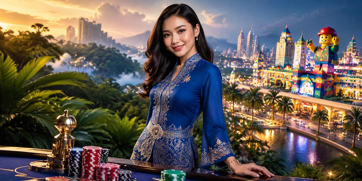 Pemain berbaju kurung Malaysia membuat deposit bonus untuk permainan slot dalam talian